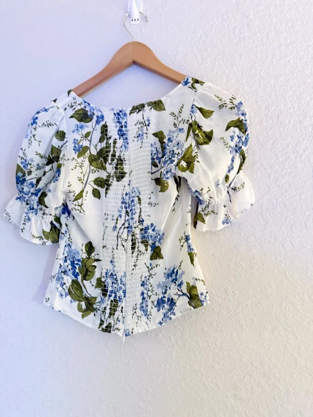 Reformation Constance Floral Puff Sleeve Cottagecore Chic Top Size 0